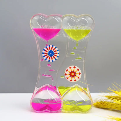 Liquid Oil Leakage Drops Peach Heart Acrylic Plastic Decoration Crafts Hourglass Student Gifts Children's Toy Festival