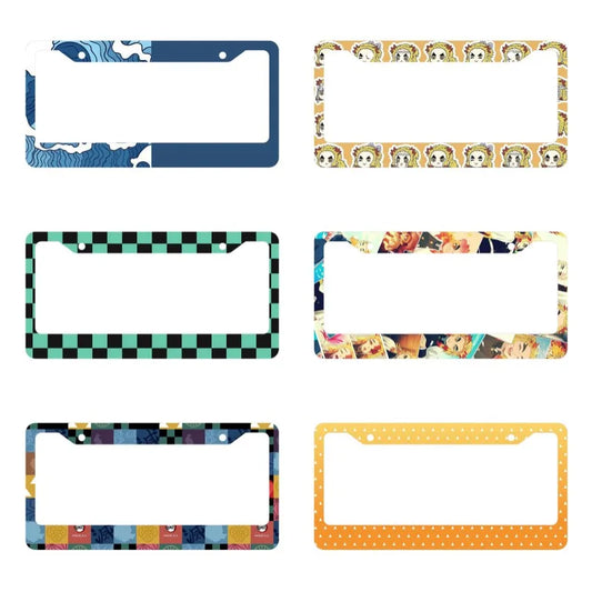 Japanese anime personalized and standardized car license plate frame color scheme Cute matching customized products -2