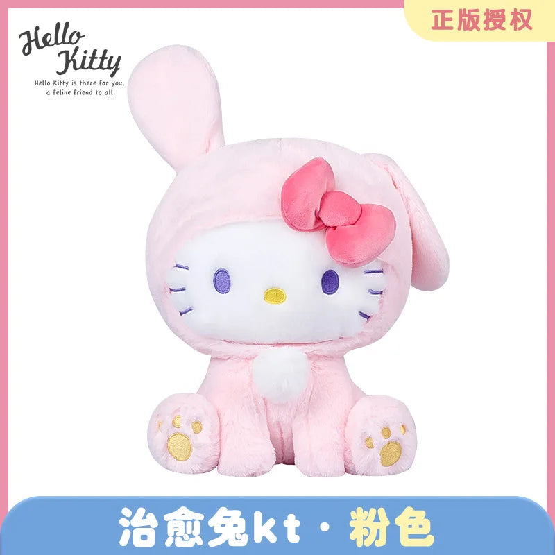 Sanrio Hello Kitty Anime Kuromi Melody Cartoon Cute Plush Stuffed Toys Soft Pillow Plushies Keyring Doll Birthday Gifts For Girl