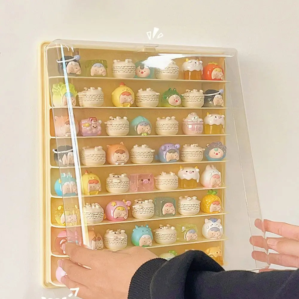 Storage Box 8 Layers Large Space Display Cabinet Hanging Wall Mounted Acrylic Transparent Lid Dolls Showing Box