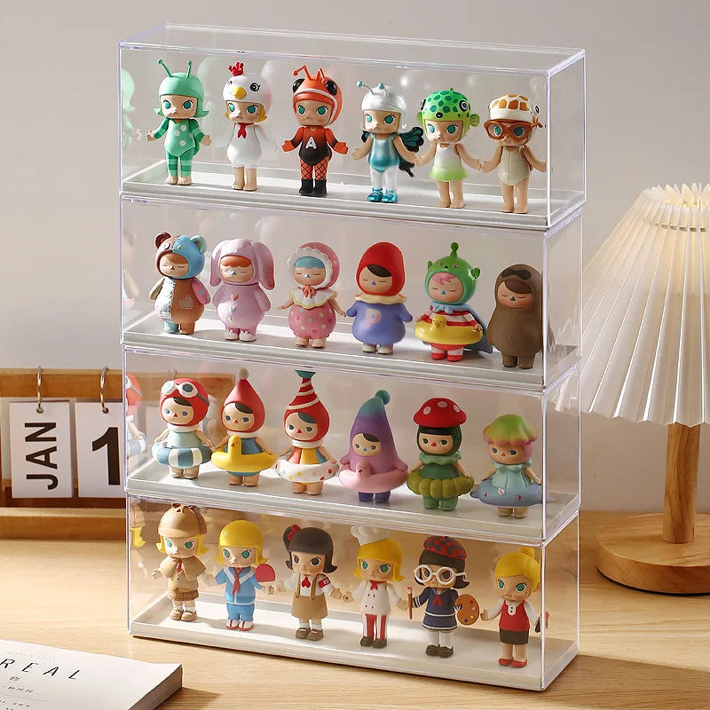 Acrylic Clear Doll Toys Storage Organizer Box Mystery Box Display Stand Popmart Storage Box Case Waterproof Dust Proof Blind Box