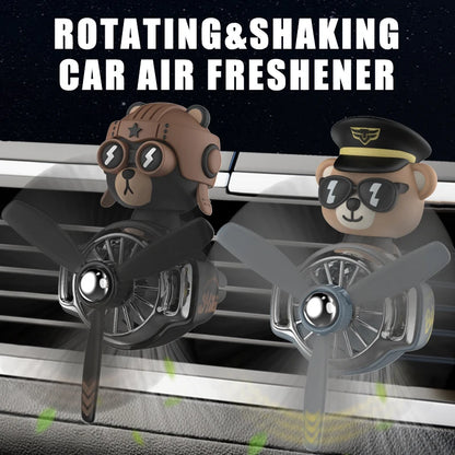 Head shaking rotating plane cool bear pilot car air fresheners accessories decoration funny aroma diffuser perfume fragrance men