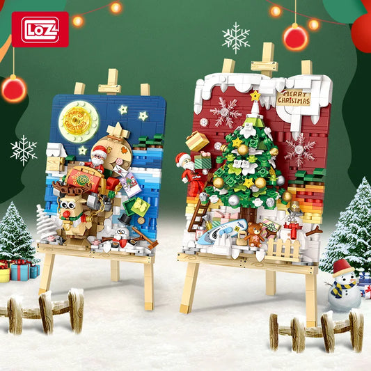 LOZ-1282 Christmas series DIY3D Christmas tree stereoscopic painting assembly model children's Christmas building blocks