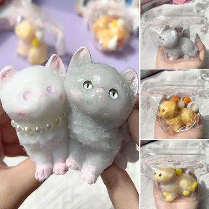 Cute Realistic Cat Squeeze Pinching Decompression Toy Birthday DIY Kids Cat Toys Orange Stress Gift Relief Girl Toys Cat Bl W6W6