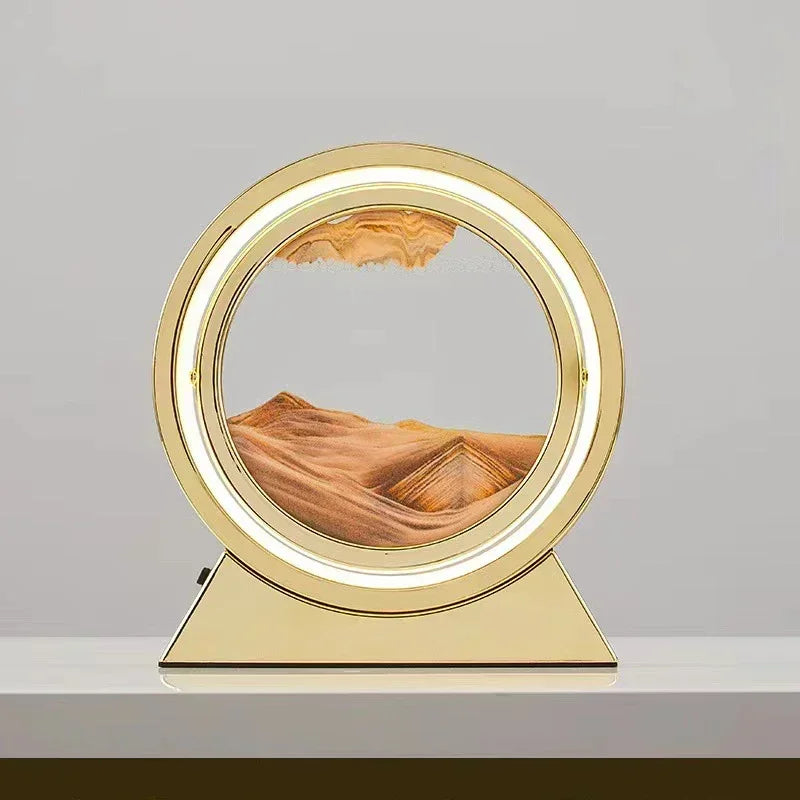 Sandscape Moving Sand Art Picture Table Lamp Quicksand Night Light 3D Hourglass Bedside Lamps Flowing Sand Painting Home Decor