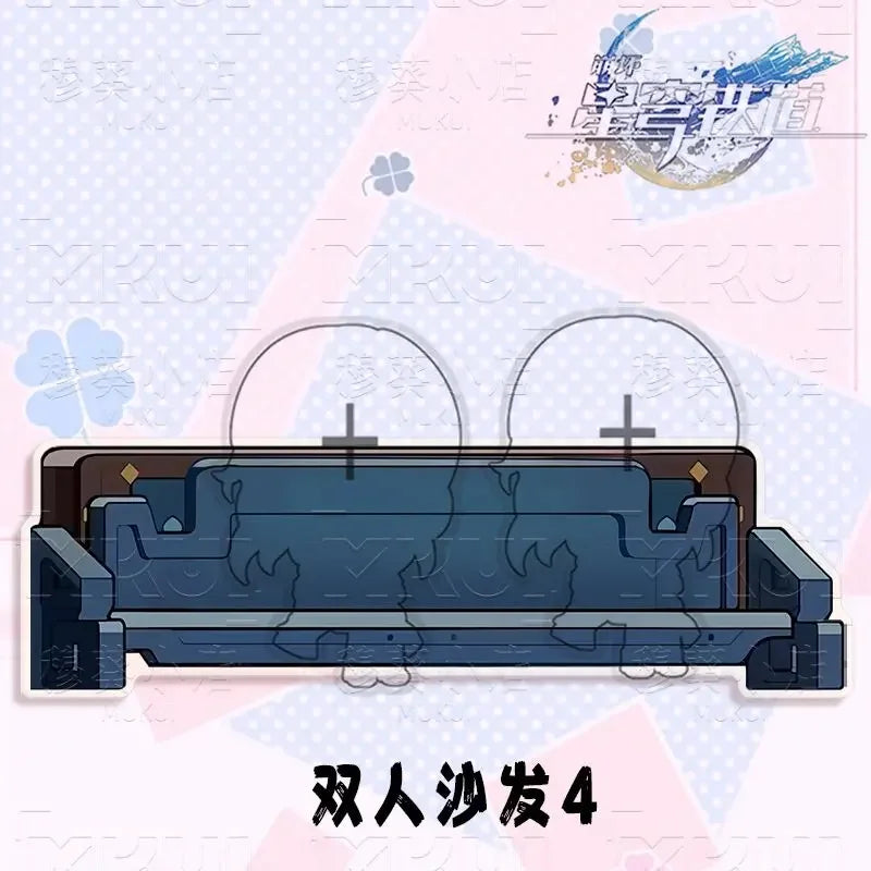 Honkai:Star Rail Boothill Jade Live Broadcast Guest Or Host Magnetic Sofa Sitting Character Acrylic Fridge Sticker Desk Ornament