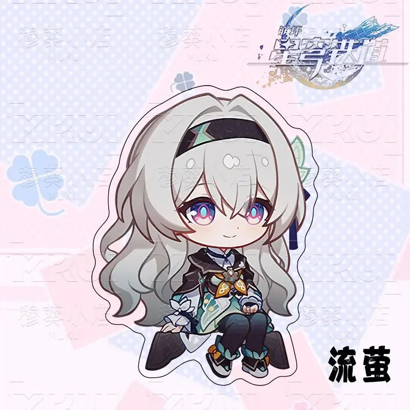 Honkai:Star Rail Boothill Jade Live Broadcast Guest Or Host Magnetic Sofa Sitting Character Acrylic Fridge Sticker Desk Ornament