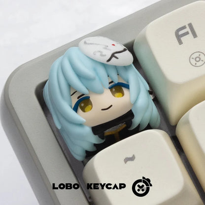 Cute Slime Artisan KeyCap For Mechanical Keyboard Accessories Custom Handmade Resin Keyboard Cap Rimuru Tempest Anime Key Cap