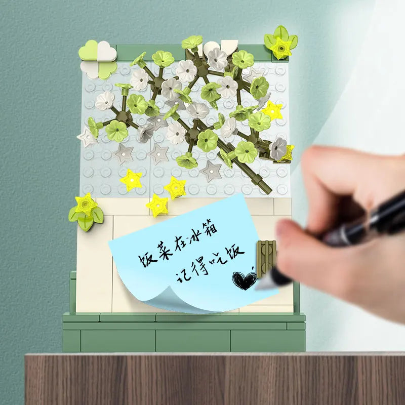 JAKI building blocks plant log series note clip decoration postcard flowers heart language children couple girlfriends gift