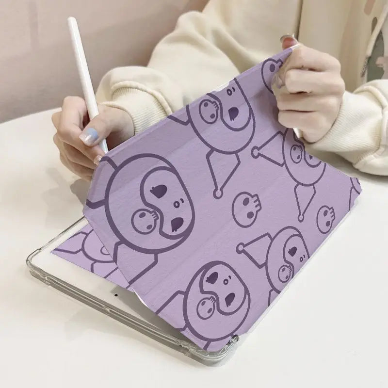 Kawaii Hello Kitty IPad Protective Shell MINISO Anime Cinnamoroll Lovely Cartoon Anti Fall Measures for Mini5 Air5 4 Ipadpro