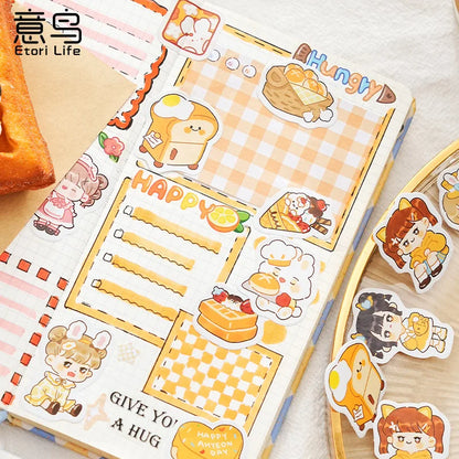 45pcs Etori Life Cute Cartoon Girl Sticker DIY Kawaii Decorative Stationery Album Diary Cup Notebook Mobile Phone Toy Scrapbook