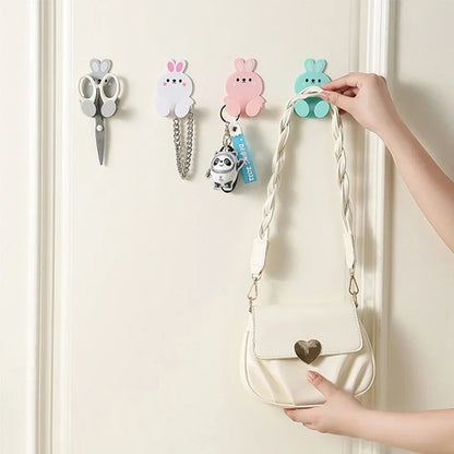 New Wall Plug Holder Door Key Bag Hanger Hook Wall Adhesive Kitchen Cute Organizer Rack Cellphone Charging Stand Wall Decor Hook