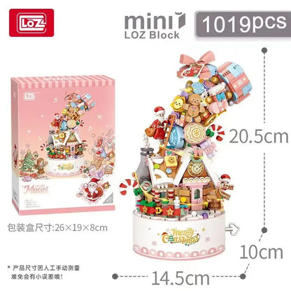 LOZ Christmas Building Block Toy Gift Box Navida Mini Blocks New Year Assembled Christmas Puzzle Assembly Model Decoration 1937