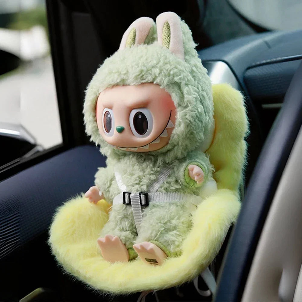 Suitable for 17cm Cute Doll Cute Car Safety Plush Seat  Car Air Outlet Decoration Labubu Accessories Ropa LAbubu