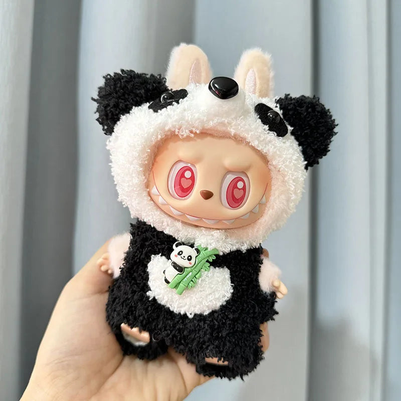 17cm Labubu I II Idol Dolls Cute Mini Plush Doll'S Clothes Korea Kpop Exo Idol Dolls DIY Accessories Pink Skirt Gifts New Style