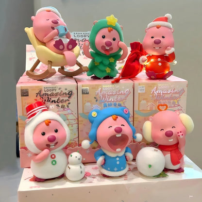 Toptoy Ruby Doll Blind Box Loopy Wonderful Winter Series Flocking Hand-Made Christmas Gift Toys Ornaments