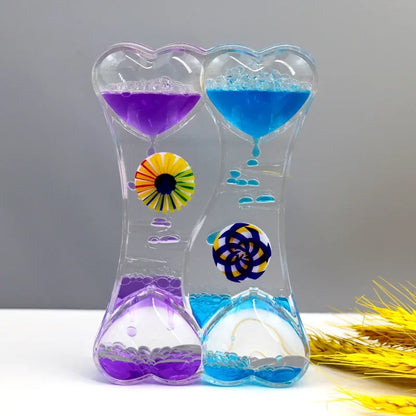 Liquid Oil Leakage Drops Peach Heart Acrylic Plastic Decoration Crafts Hourglass Student Gifts Children's Toy Festival