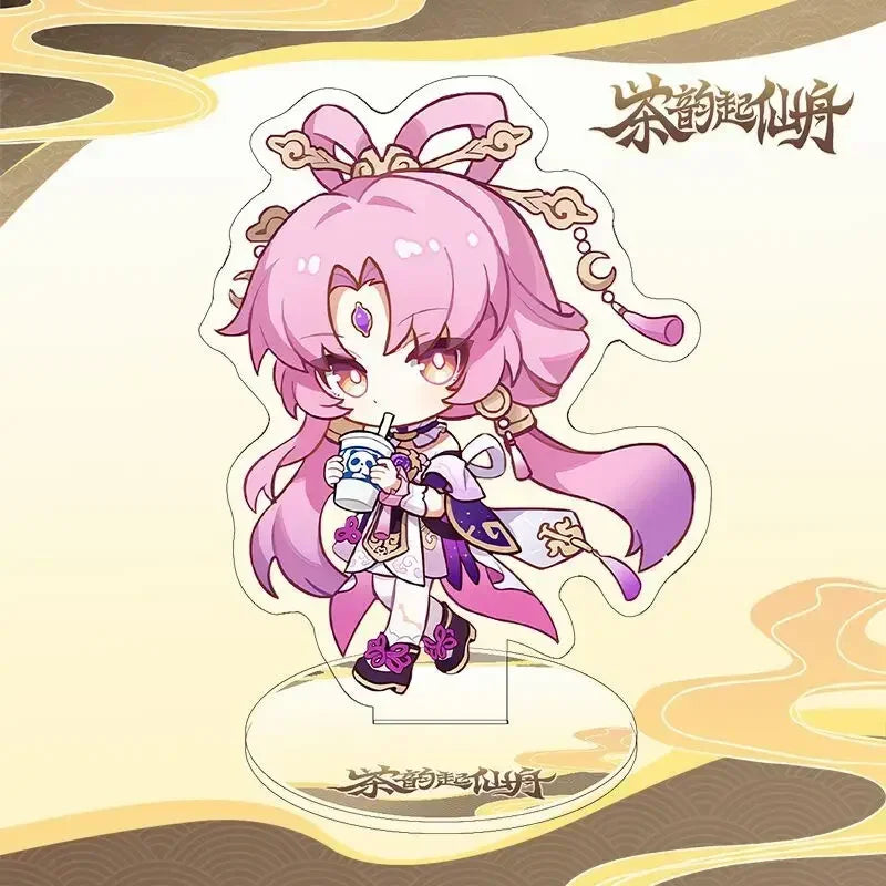 Honkai Star Rail ChaPanda Collabo Jing Yuan Fu Xuan Acrylic Stand Keychain Card Game Goods Collection Cute Ornament Desk Display