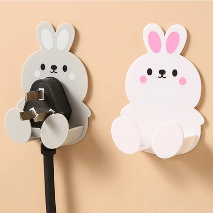 New Wall Plug Holder Door Key Bag Hanger Hook Wall Adhesive Kitchen Cute Organizer Rack Cellphone Charging Stand Wall Decor Hook