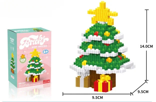 LOZ Christmas Building Block Toy Gift Box Navida Mini Blocks New Year Assembled Christmas Puzzle Assembly Model Decoration 1937