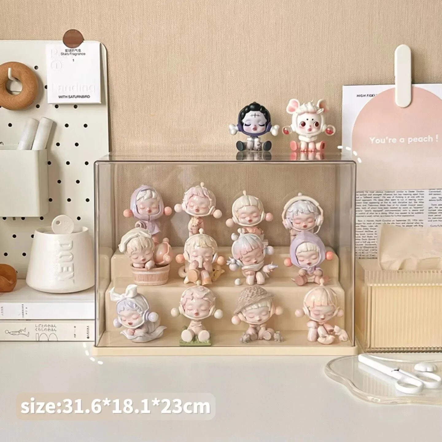 30x18x21cm Blind Box Storage Display Stand Transparent Hand-made Decoration Display Cabinet for POPMart Dust-proof Display Box