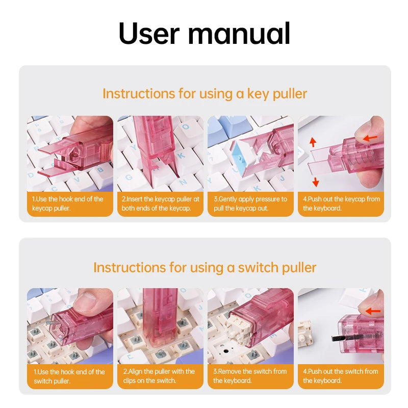 2in1 Switch Puller Keycap Puller for Mechanical Keyboard Key Switch Keycap Puller Easily Remove Replace Gaming Keyboard Switches