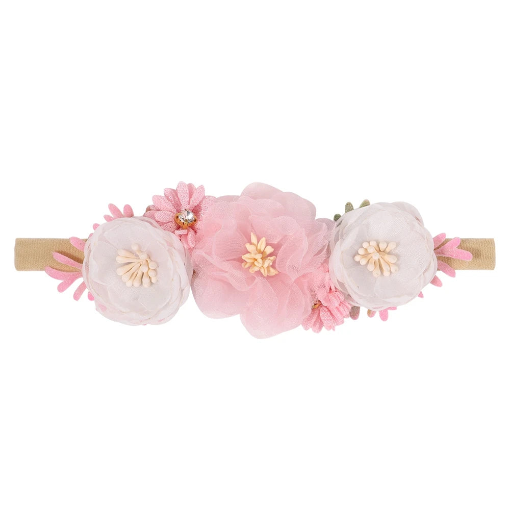 1Pcs Baby Girl Cute Flower Headband Elastic Hair Band Newborn Head Toddler Headband Headwear Kids Accessories Christmas Gifts