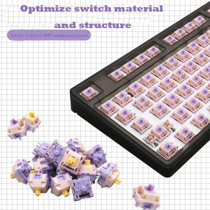 GMKFans MMD Princess Switch Linear Tactile 38/45/53/48/60g HIFI Sound Mechanical Keyboard Switches POM PTFE Material Custom DIY