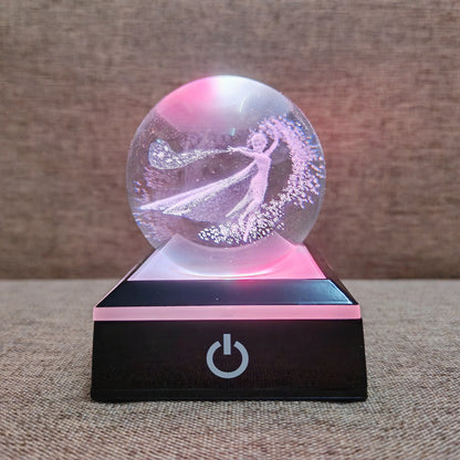 Crystal Ball Night Lights Glowing Planet Galaxy Astronaut 3D Moon Table Lamp USB Atmosphere Lamp Tabletop Decorations Kids Gifts