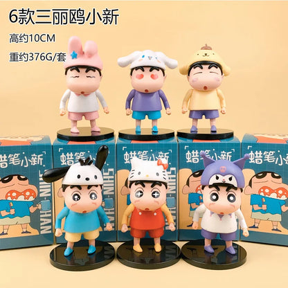 Fashion Crayon Shin chan Accessories Handmade Decoration Blind Box Desktop Ornament Anime Cartoon Toy Doll Model Gift