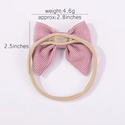 Sweet Elastic Headbands for Baby Girl New Bowknot Knit Nylon Headbands 5Pcs/set Pretty Flower Hairbands Decoration Headwear