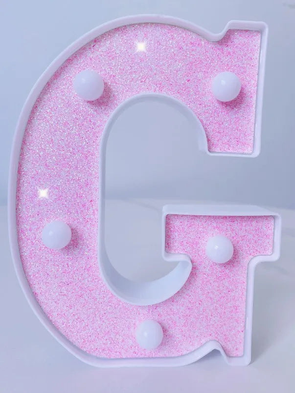 Luxury Alphabet Pink Letter LED Luminous Number Lamp  Battery Night Light for Home Birthday Wedding  Christmas Party Decoration