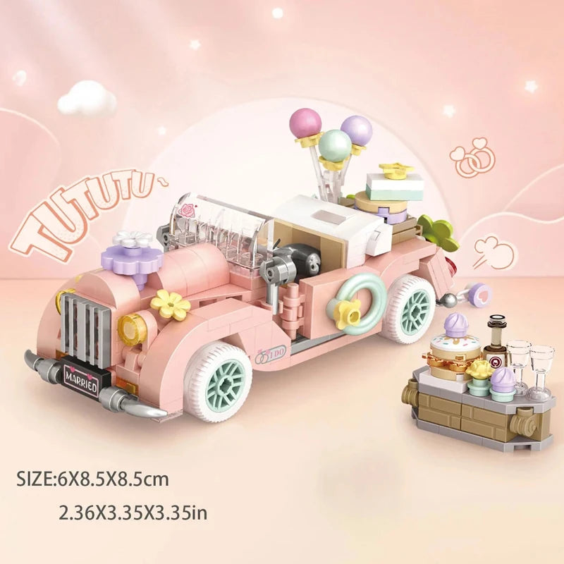 Building Blocks Mini Block City Series Food truck Fruit/Ice Cream shop DIY toy decoration for children Christmas gift 4207-4210