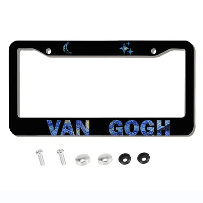 Beautiful oil painting with screws license plate holder car decoration aluminum alloy car parts American specifications A8/13