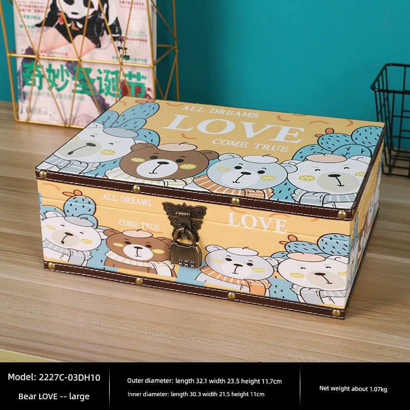 Retro Moisture-Proof Flat Storage Kids Small Box