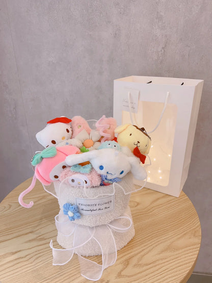 Sanrio Cinnamoroll Kuromi Doll Bouquet, Kawaii Plushies Valentine's Day Gift For Girlfriend's Birthday, Cute Plush Toy