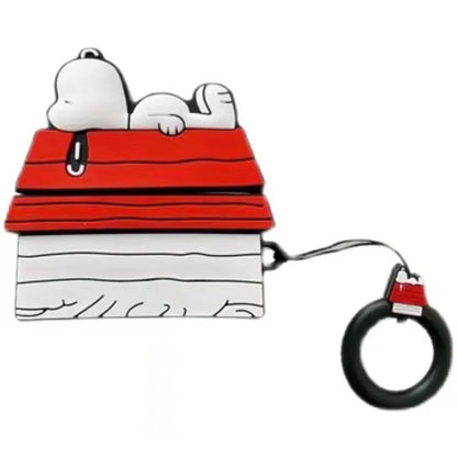 MINISO Snoopy Earphone Case for Airpods Pro 1 2 3 Cartoon Silicone Wireless Bluetooth Earbuds Protective Cover With Lanyard Gift