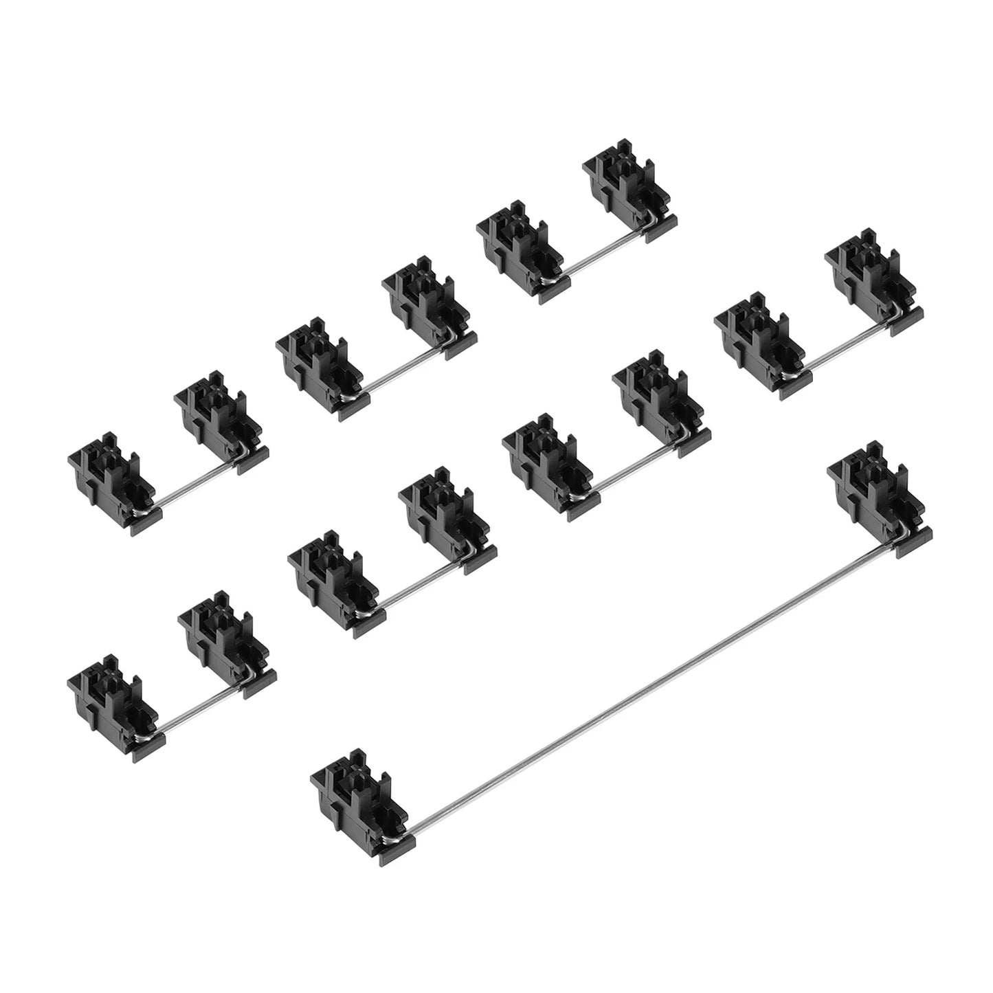 DUROCK Black Plate Mount Stabilizer 7u 6.25u 2u Stainless Steel Wire White Plate Mounted Stabs V2 for Cherry MX Keyboards Plates