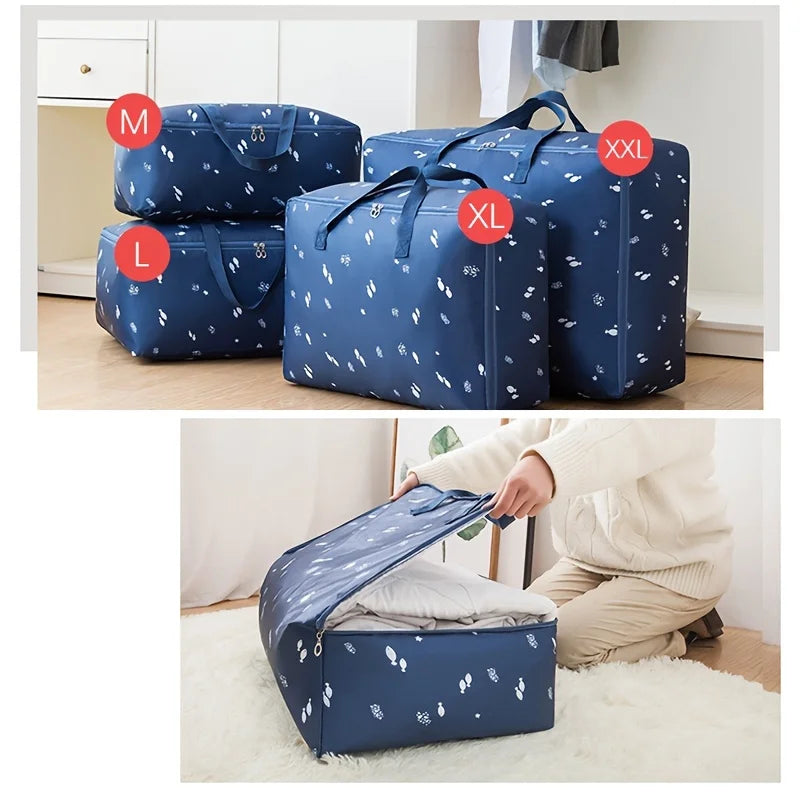 Quilt Storage Bag Cat Little Fish Rocket Pattern Quilt Storage Bag Oxford Material Moving Clothing Storage Bag Travel Organizer