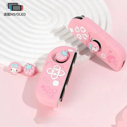 Sanrio Kuromi Cinnamoroll Pochacco Switch Ns/Oled Handle Protective Case Anti-Fall Digital Accessories Toy Birthday Gift