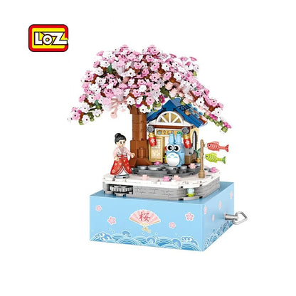 LOZ Blocks New Year Goods Building Bricks Christmas Tree Music Box Santa Claus Brinquedos Fun  Kids Toys Girls Present 1237