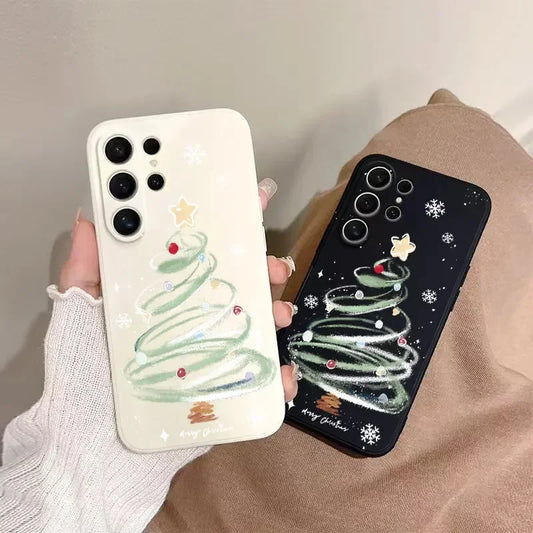 Marry Christmas Tree New Year Phone Case For Samsung Galaxy S24 Ultra S23FE S22 S20 Plus A35 A50 A51 A54 A55 A71 A72 A73 Cover