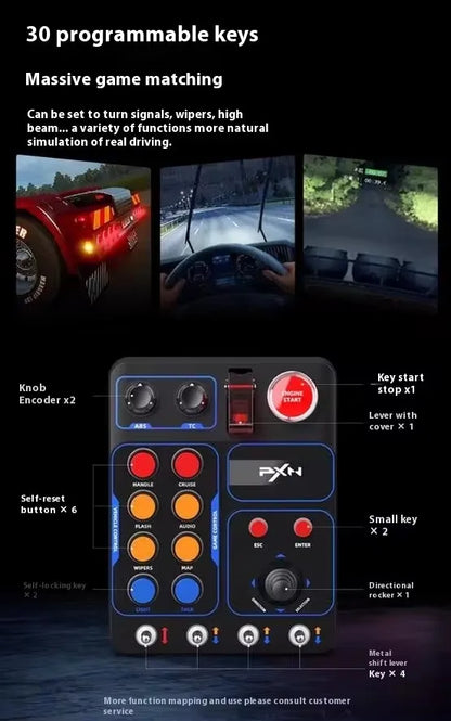 PXN CB1 EURO Truck Simulator Central Control Box Multifunctional Key Control Box Racing Simulator Custom Racing Game Accessories