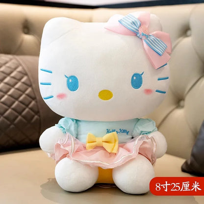 Sanrio Hello Kitty Kuromi Throw Pillow Baby Stuffed Toys Anime Cat Plush Toys Plushie Kids Gifts Children Dolls For Girls Boys