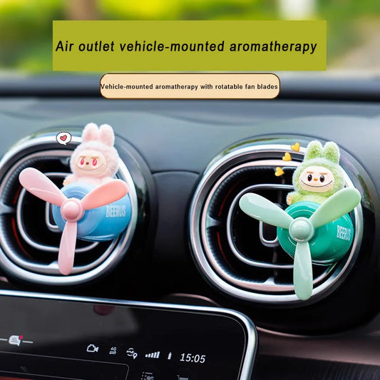 Cute Pop Mart Cute Car Aromatherapy Labubu Doll Car Outlet Small Plane Cartoon Ornaments