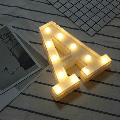 16/21CM DIY Luminous Lights LED Letter Night Light Creative Letters Alphabet Number Battery Lamp Romantic Party Decoration