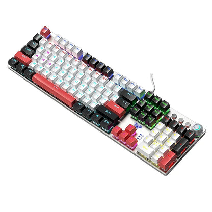 Aula F2088 Wired Mechanical Keyboard 108 Keys Green Axis Tea Black Red Axis Electronic Sports Games Computer Accessories