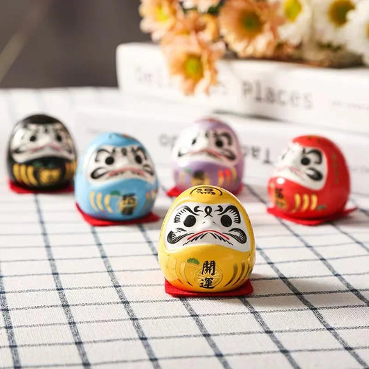 Japanese Ceramic Daruma Crafts Cartoon Lucky Cat Fortune Ornament Landscape Home Decor Accessories Gifts Living Room Decoration