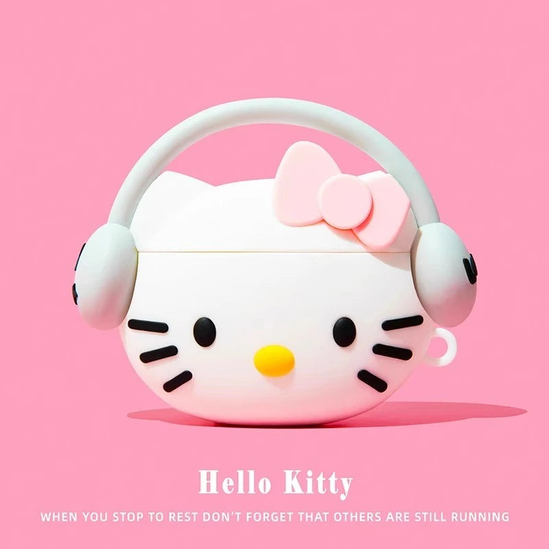 2024 New 3D Hello Kitty For Apple AirPods 4 Earphone Cover 4rd Generation Silicone Wireless Bluetooth Headphone Protective Case