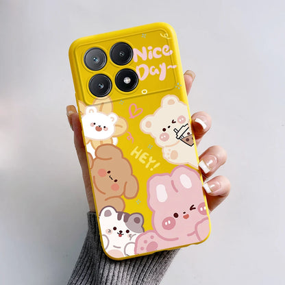 For Xiaomi Poco X6 Pro 5G Case Cute Cartoon Cat Frog Cover Soft TPU Phone Case For Xiaomi Poco X6 PocoX6 Pro X6Pro Fundas Bumper